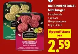 Lidl UNCONVENTIONAL Mini burger offerta