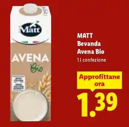 Lidl MATT Bevanda Avena Bio offerta