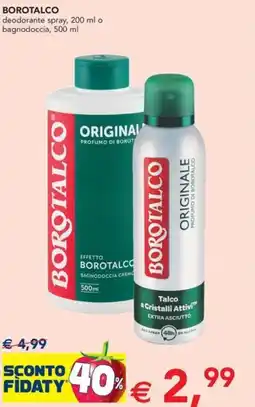 Esselunga BOROTALCO deodorante spray o bagnodoccia offerta