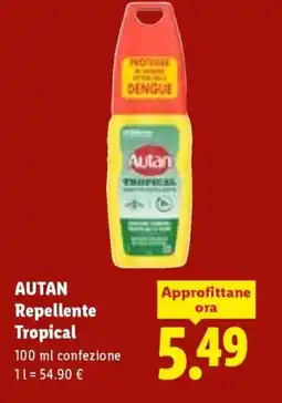 Lidl AUTAN Repellente Tropical offerta