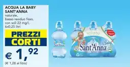 Esselunga Acqua la baby sant'anna naturale, basso residuo fisso, con soli offerta