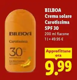 Lidl BILBOA Crema solare Carotissima SPF 30 offerta