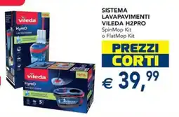 Esselunga Sistema lavapavimenti vileda H2PRO spin mop kit o flat mop kit offerta