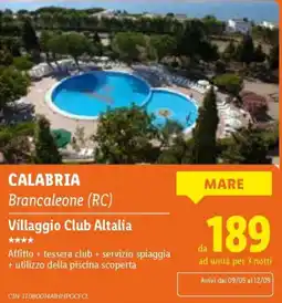 Lidl Villaggio Club Altalia offerta