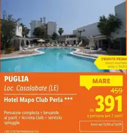 Lidl Hotel Mapo Club Perla offerta