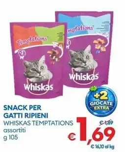 MD Discount Snack per gatti ripieni whiskas temptations offerta