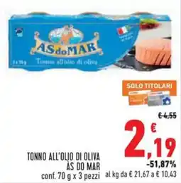 Conad Tonno all'olio di oliva AS DO MAR offerta