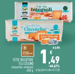 Conad Fette biscottate f.lli CELLINO offerta