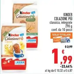 Conad Kinder colazione più classica, integral offerta