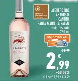 Conad Alghero doc aragosta cantina santa maria la palma offerta