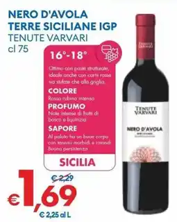 MD Discount Nero d'avola terre siciliane igp tenute varvari offerta