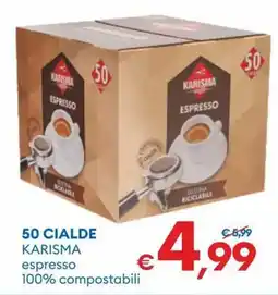 MD Discount 50 cialde karisma espresso 100% compostabili offerta