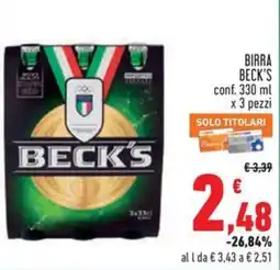 Conad Birra BECK'S offerta