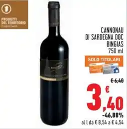 Conad Cannonau di sardegna doc BINGIAS offerta