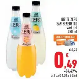 Conad Bibite zero SAN BENEDETTO offerta