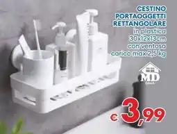 MD Discount Cestino portaoggetti rettangolare in plastica offerta
