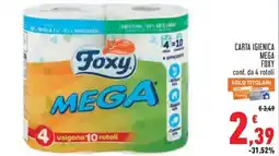 Conad Carta igienica mega FOXY offerta