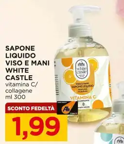 Alì Supermercati Sapone liquido viso e mani white castle vitamina c/ collagene offerta