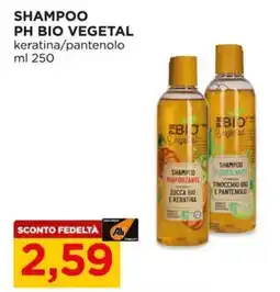 Alì Supermercati Shampoo ph bio vegetal keratina/pantenolo offerta