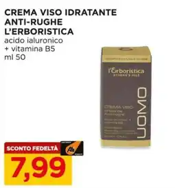 Alì Supermercati Crema viso idratante anti-rughe l'erboristica acido ialuronico + vitamina b5 offerta