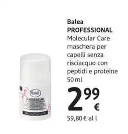 dm drogerie markt Balea PROFESSIONAL Molecular Care maschera per capelli senza risciacquo con peptidi e proteine offerta