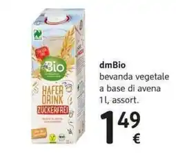 dm drogerie markt dmBio bevanda vegetale a base di avena offerta