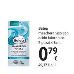 dm drogerie markt Balea maschera viso con acido ialuronico offerta