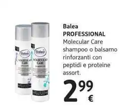 dm drogerie markt Balea PROFESSIONAL Molecular Care shampoo o balsamo rinforzanti con peptidi e proteine offerta
