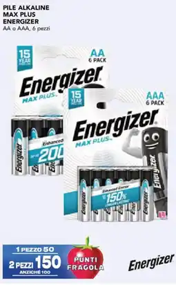 Esselunga Pile alkaline max plus ENERGIZER offerta