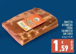 Conad Pancetta affumicata cruda salumificio SAN CARLO offerta