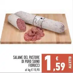 Conad Salame del pastore di puro suino FIORUCCI offerta