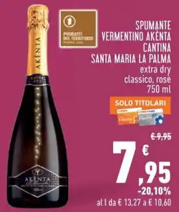 Conad Spumante vermentino akenta CANTINA SANTA MARIA LA PALMA offerta
