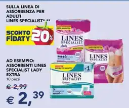 Esselunga Assorbenti Lines Specialist Lady Extra offerta