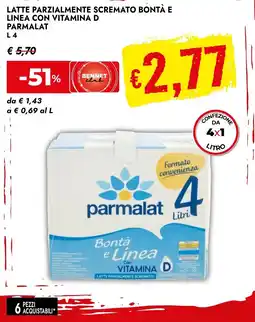 Bennet Latte parzialmente scremato bontà e linea con vitamina D PARMALAT offerta