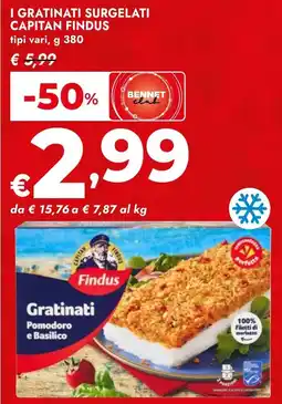 Bennet I gratinati surgelati CAPITAN FINDUS offerta