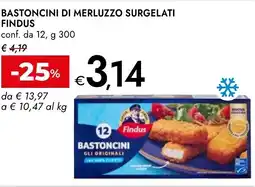 Bennet Bastoncini di merluzzo surgelati FINDUS offerta