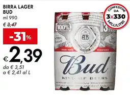 Bennet Birra LAGER BUD offerta