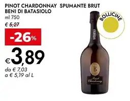 Bennet Pinot chardonnay spumante brut BENI DI BATASIOLO offerta