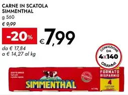 Bennet CARNE IN SCATOLA SIMMENTHAL offerta
