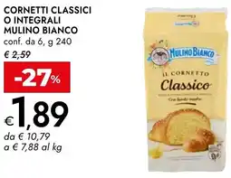 Bennet Cornetti classici o integrali MULINO BIANCO offerta
