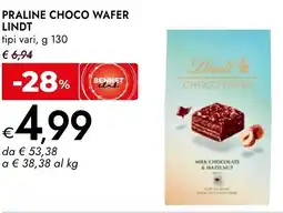 Bennet Praline choco wafer LINDT offerta