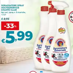 Bennet Sgrassatore spray multisuperficie CHANTE CLAIR spray + 2 ricariche offerta