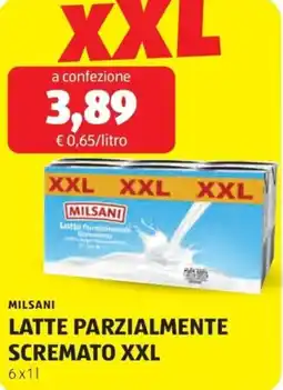 ALDI Milsani latte parzialmente scremato xxl offerta