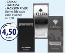 Acqua & Sapone CAESAR - EMBASSY -JACKSON RIVER Uomo Edt Vapo varie essenze offerta