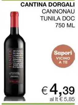Coop CANTINA DORGALI CANNONAU TUNILA DOC 750 ML offerta