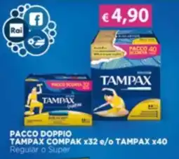 Acqua & Sapone Pacco doppio tampax compak x32 e/o tampax x40 offerta