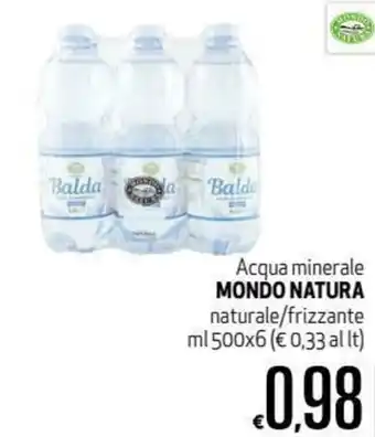 Mondo Natura Acqua minerale naturale/frizzante 500ml x 6