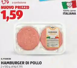 ALDI Il podere hamburger di pollo offerta