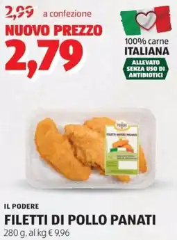 ALDI Il podere filetti di pollo panati offerta