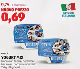 ALDI Bonla yogurt mix bianco con anelli al cioccolato/ bianco con nocciole e cioccolato offerta